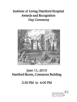 Institute of Living/Hartford Hospital Awards and Recognition Day Ceremony