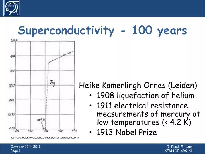 superconductivity 100 years