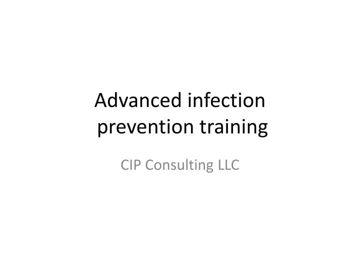advanced infection prevention training