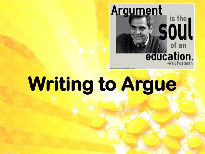 writing to argue