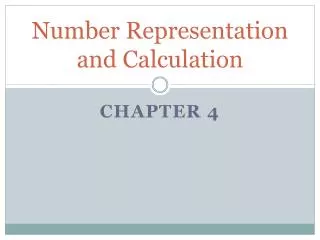 Number Representation and Calculation