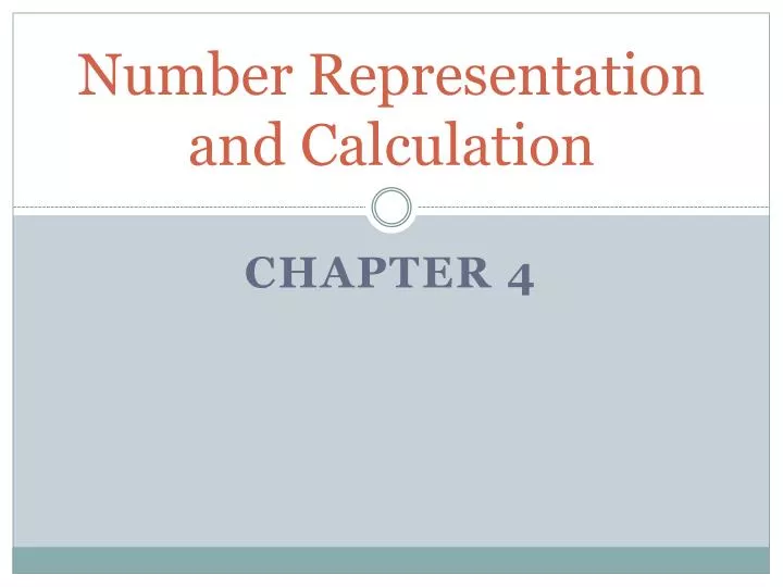 number representation and calculation