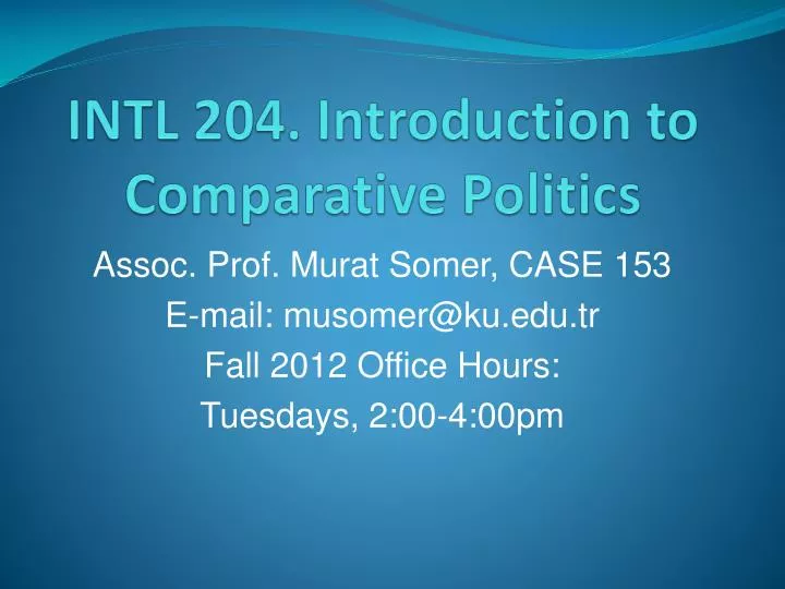 intl 204 introduction to comparative politics