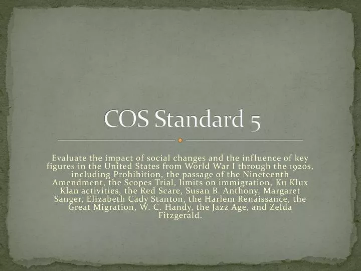 cos standard 5