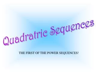 Quadratric Sequences