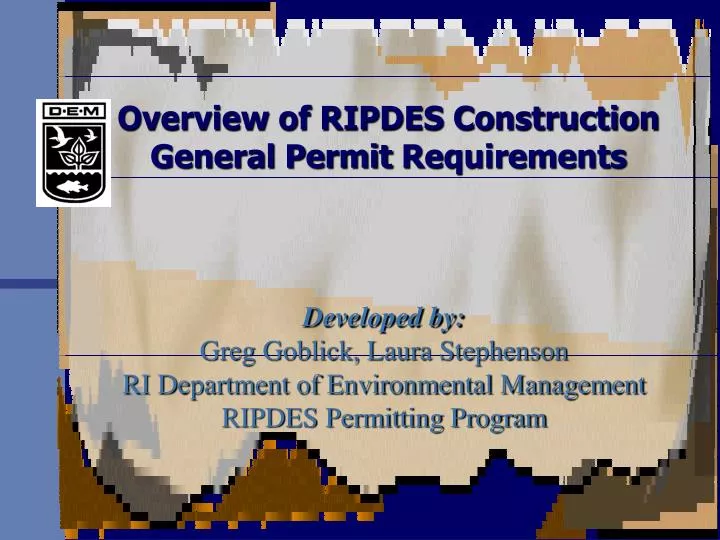 overview of ripdes construction general permit requirements