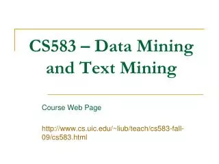 cs583 data mining and text mining