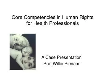 Core Competencies in Human Rights for Health Professionals