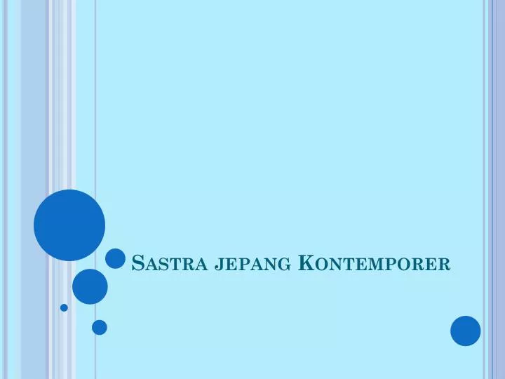 sastra jepang kontemporer