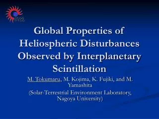 Global Properties of Heliospheric Disturbances Observed by Interplanetary Scintillation