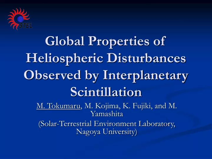 global properties of heliospheric disturbances observed by interplanetary scintillation