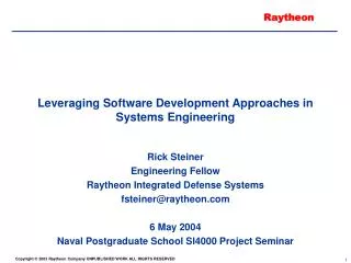 Leveraging Software Development Approaches in Systems Engineering