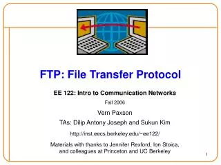 FTP: File Transfer Protocol