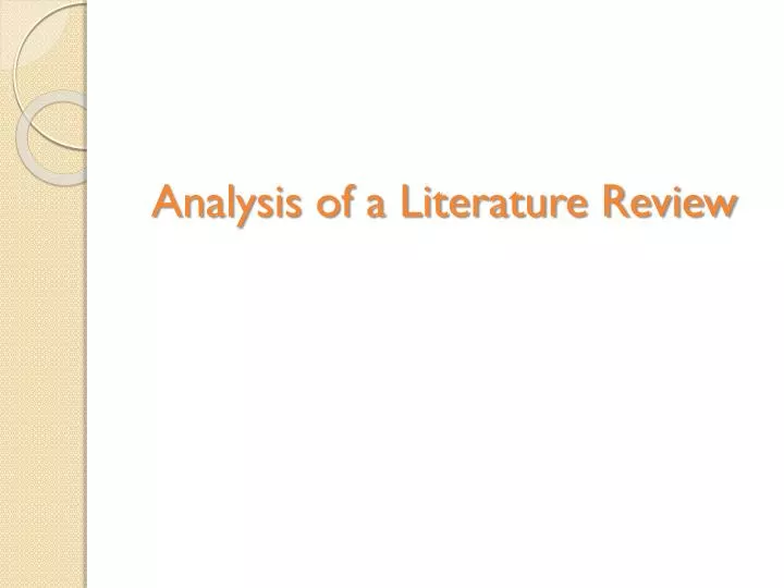 analysis of a literature review