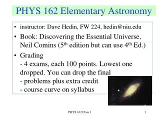 PHYS 162 Elementary Astronomy