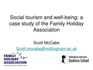 S ocial tourism and well-being: a case study of the Family Holiday Association