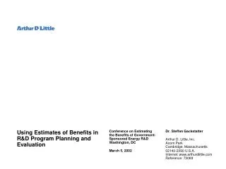 Using Estimates of Benefits in R&amp;D Program Planning and Evaluation