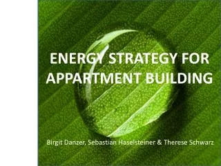 ENERGY STRATEGY FOR APPARTMENT BUILDING