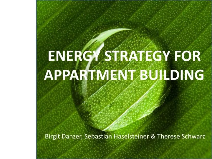 energy strategy for appartment building