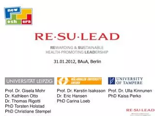 Prof. Dr. Gisela Mohr Dr. Kathleen Otto Dr. Thomas Rigotti PhD Torsten Holstad