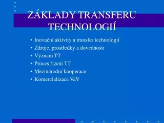 z klady transferu technologi