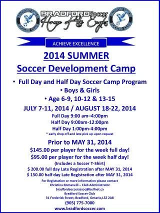 2014 SUMMER Soccer Development Camp