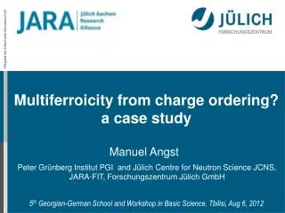 Multiferroicity from charge ordering ? a case study
