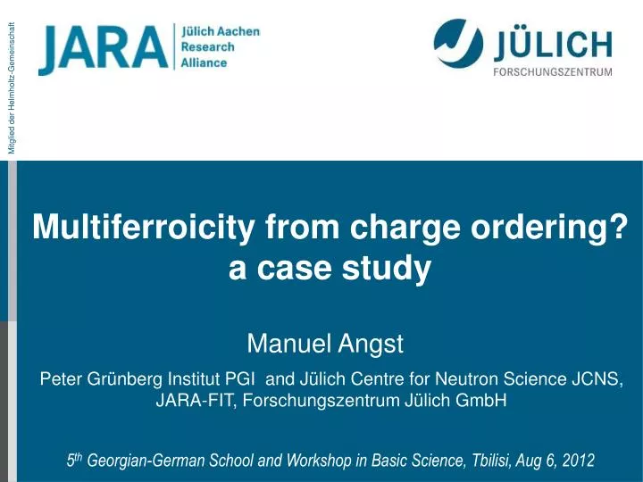 multiferroicity from charge ordering a case study