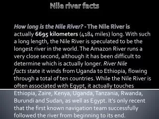 Nile river facts