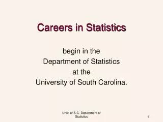 Careers in Statistics