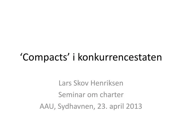 compacts i konkurrencestaten