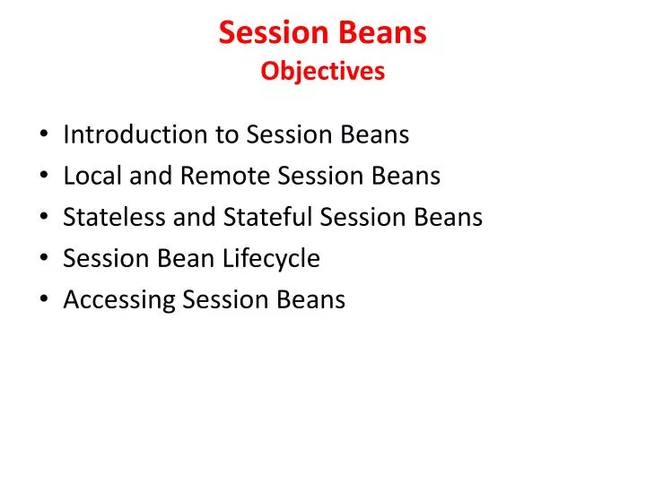 session beans objectives