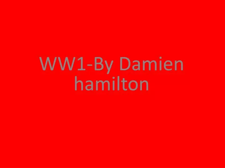 ww1 by damien hamilton