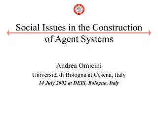 Social Issues in the Construction of Agent Systems