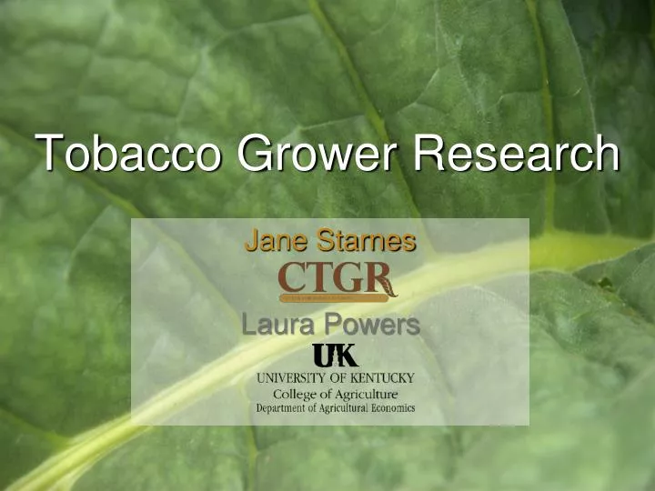 tobacco grower research