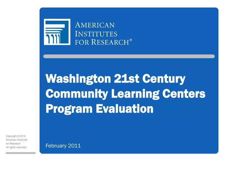 washington 21st century community learning centers program evaluation