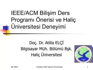 ieee acm bili im ders program nerisi ve hali niversitesi deneyimi
