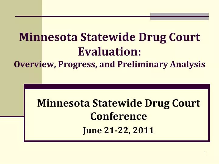 minnesota statewide drug court evaluation overview progress and preliminary analysis