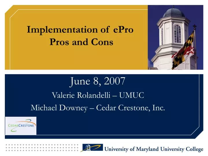 implementation of epro pros and cons