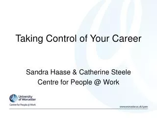 Taking Control of Your Career