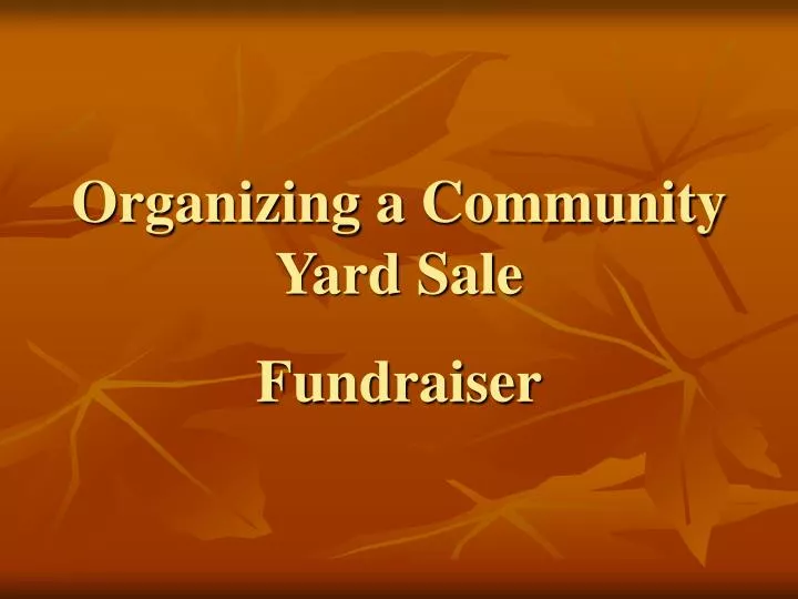 organizing a community yard sale