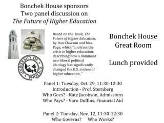 Bonchek House Great Room Lunch provided