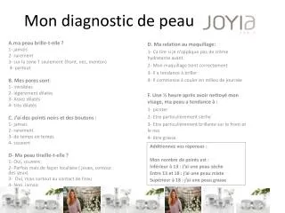 Mon diagnostic de peau