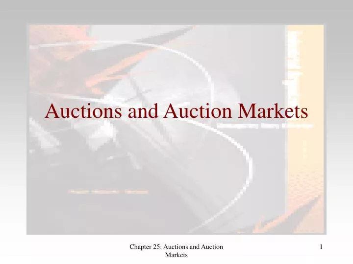 auctions and auction markets