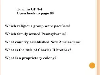 Turn in GP 3-4 Open book to page 88