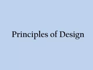 Principles of Design