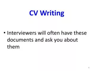 CV Writing