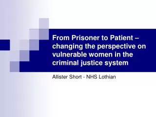 Allister Short - NHS Lothian