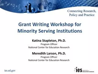 Grant Writing Workshop for Minority Serving Institutions