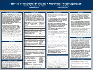 Novice Programmer Planning: A Grounded Theory Approach